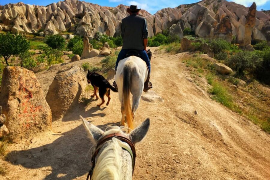 Horse Riding in Cappadocia - Red Valley at Sunset: Rocks, Cave Churches, and a Peak View